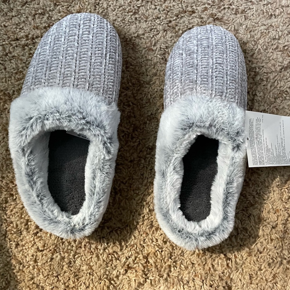 NWT Grey Slippers